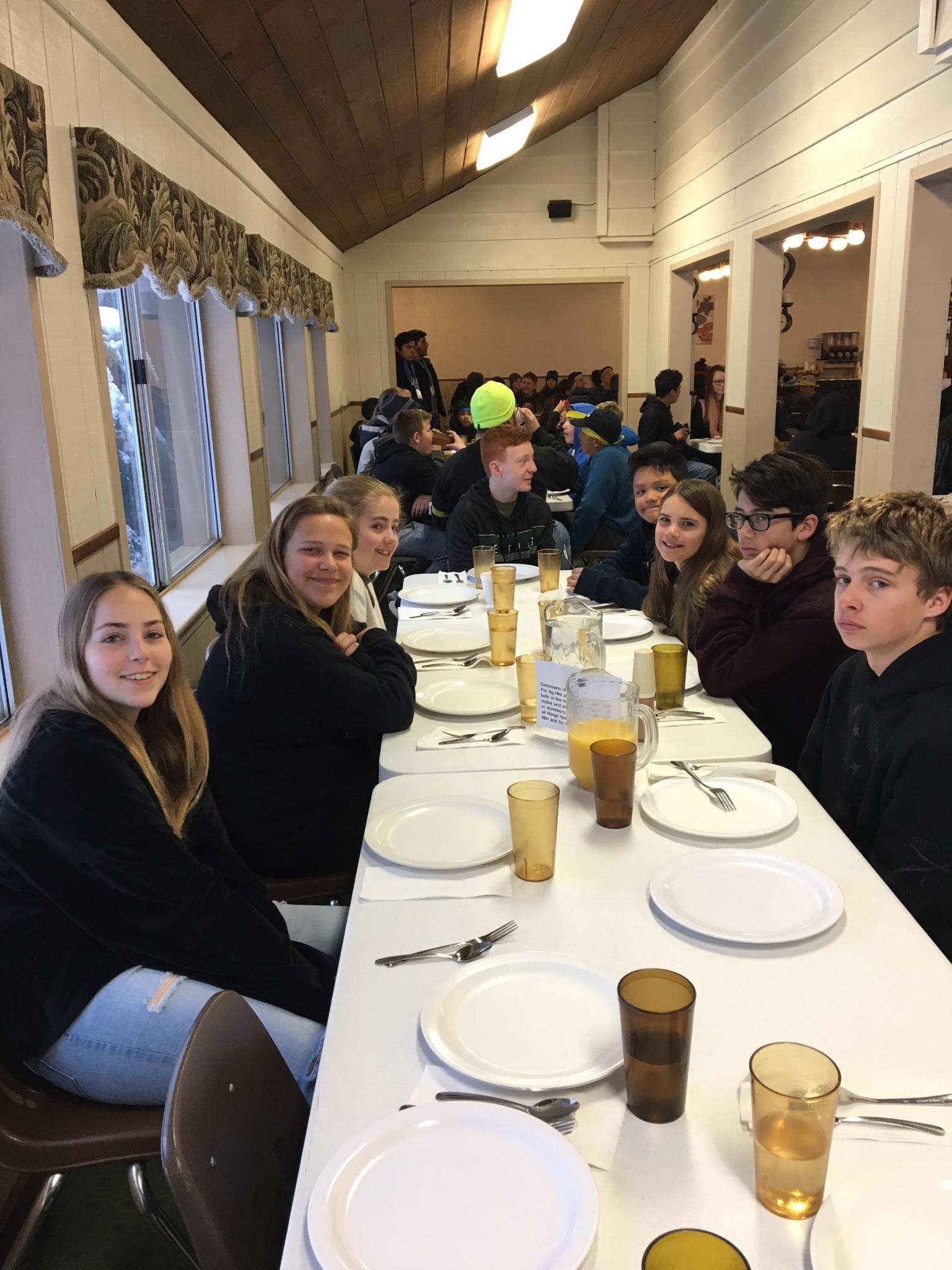 Winter Camp Chow Time BCCC Youth Group